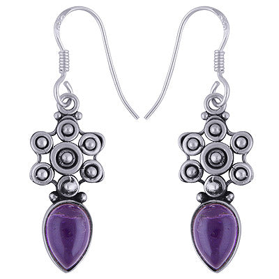 925 Sterling Silver Amethyst Earrings - R1501603-1