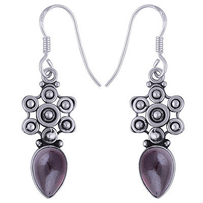 925 Sterling Silver Garnet Earrings - R1501603-3