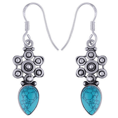 925 Sterling Silver Turquoise Earrings - R1501603-4