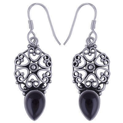 925 Sterling Silver Black Onyx Earrings - R1501604-21