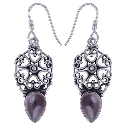 925 Sterling Silver Garnet Earrings - R1501604-4