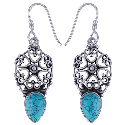 925 Sterling Silver Turquoise Earrings - R1501604-7