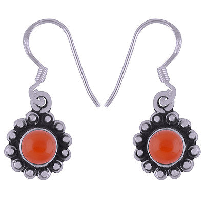 925 Sterling Silver Carnelian Earrings - R1501621-35