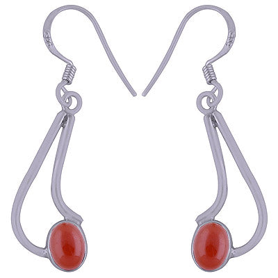 925 Sterling Silver Carnelian Earrings - R1501626-24