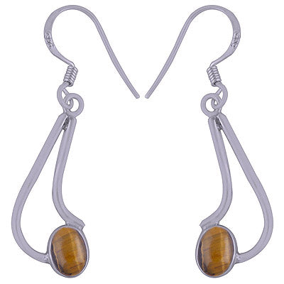925 Sterling Silver Tiger's Eye Earrings - R1501626-28