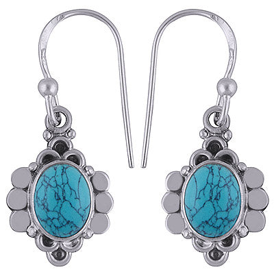 925 Sterling Silver Turquoise Earrings - R1501639-13