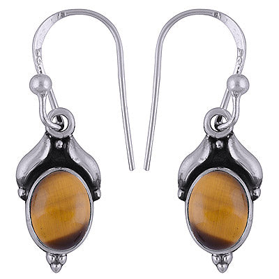 925 Sterling Silver Tiger's Eye Earrings - R1501640-39