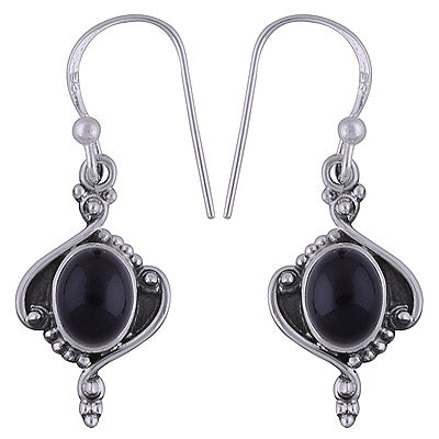 925 Sterling Silver Black Onyx Earrings - R1501642-57