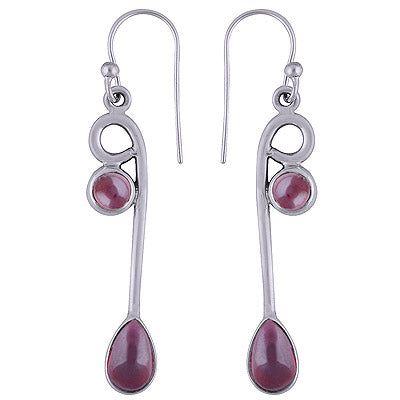 925 Sterling Silver Garnet Earrings - R1501659-5