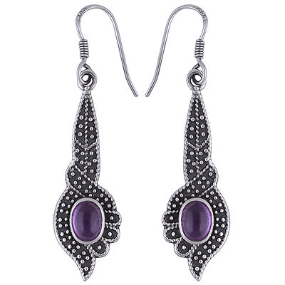 925 Sterling Silver Amethyst Earrings - R1501684-1