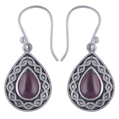 925 Sterling Silver Garnet Earrings - R1501689-3