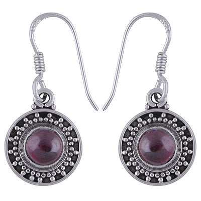 925 Sterling Silver Garnet Earrings - R1501696-5