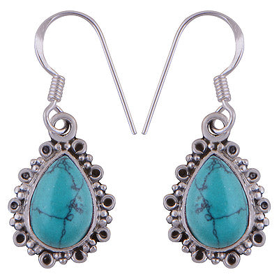 925 Sterling Silver Turquoise Earrings - R1501702-14