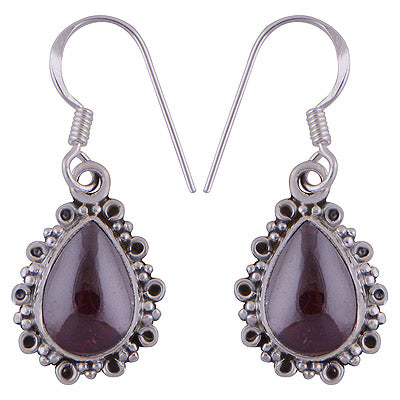 925 Sterling Silver Garnet Earrings - R1501702-9