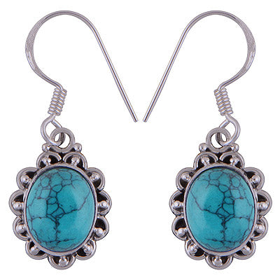 925 Sterling Silver Turquoise Earrings - R1501709-13