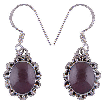 925 Sterling Silver Garnet Earrings - R1501709-8