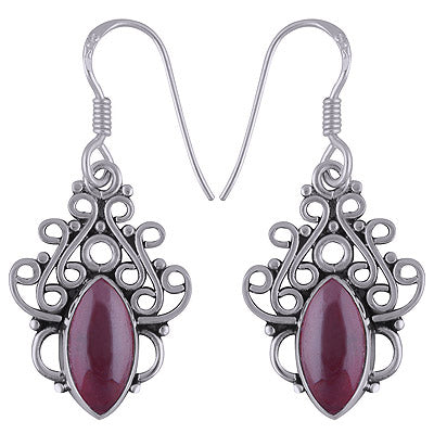 925 Sterling Silver Garnet Earrings - R1501715-4