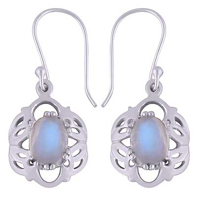 925 Sterling Silver Rainbow Moonstone Earrings - R1501723-1