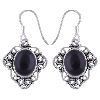 925 Sterling Silver Black Onyx Earrings - R1501748-11