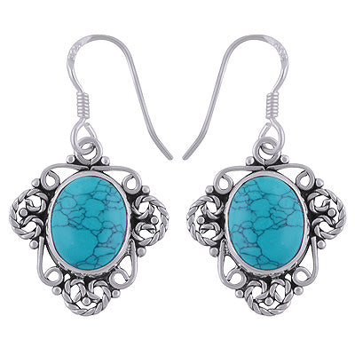 925 Sterling Silver Turquoise Earrings - R1501748-3