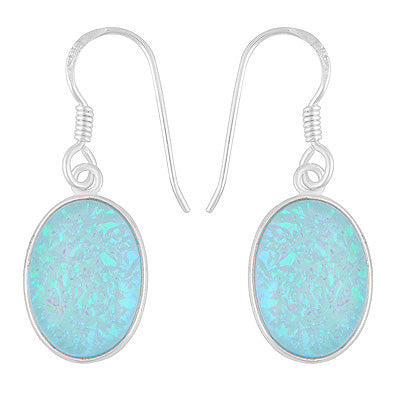 Beautiful Handmade Bezel Opal Oval Shape 925 Sterling Solid Silver Dangle Earrings - R1501754-3