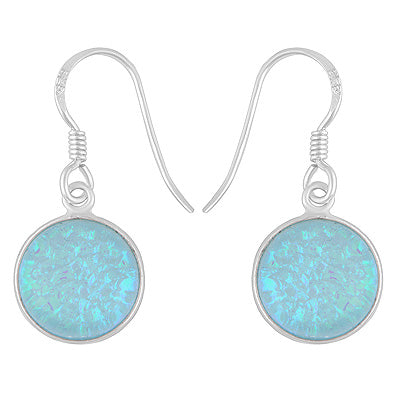 Beautiful Handmade Bezel Opal Round Shape 925 Sterling Solid Silver Dangle Earrings - R1501754-4