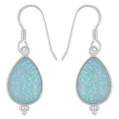 Gorgeous Rawa Work at Bottom Bezel Opal Pear Shape 925 Sterling Solid Silver Dangle Earrings - R1501755-5