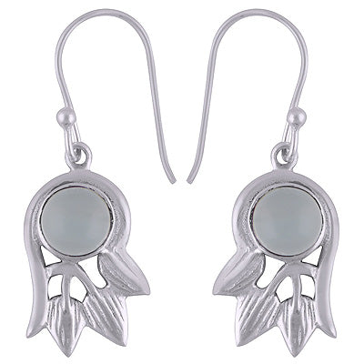 925 Sterling Silver Aqua Chalcedony Earrings - R1501756-8