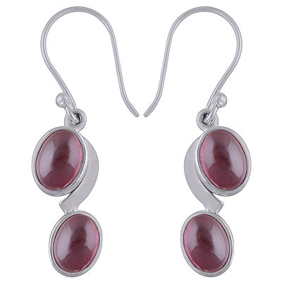 925 Sterling Silver Garnet Earrings - R1501757-2