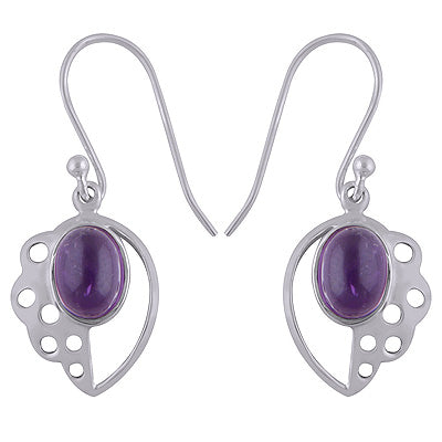 925 Sterling Silver Amethyst Earrings - R1501766-1