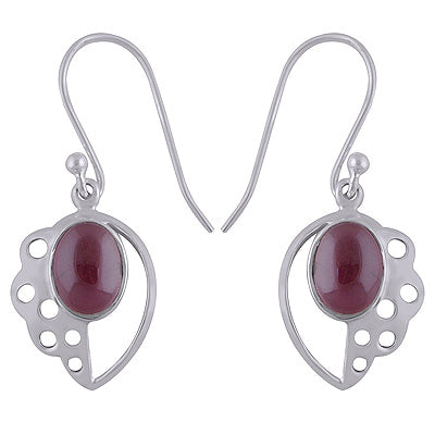 925 Sterling Silver Garnet Earrings - R1501766-2
