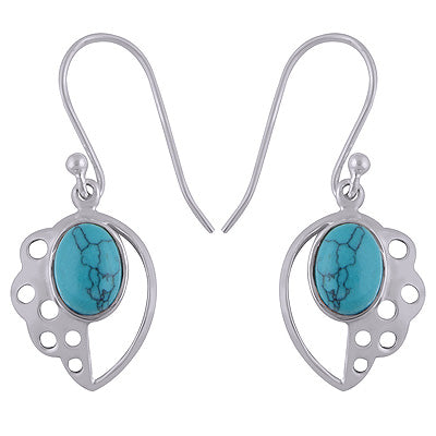 925 Sterling Silver Turquoise Earrings - R1501766-3