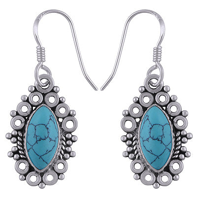 925 Sterling Silver Turquoise Earrings - R1501767-3