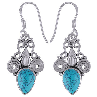 925 Sterling Silver Turquoise Earrings - R1501772-3