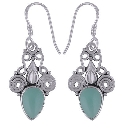 925 Sterling Silver Aqua Chalcedony Earrings - R1501772-7