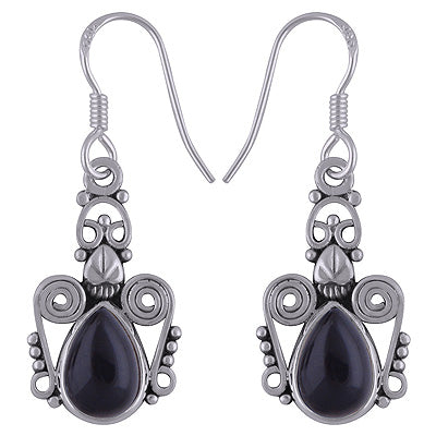 925 Sterling Silver Black Onyx Earrings - R1501774-11