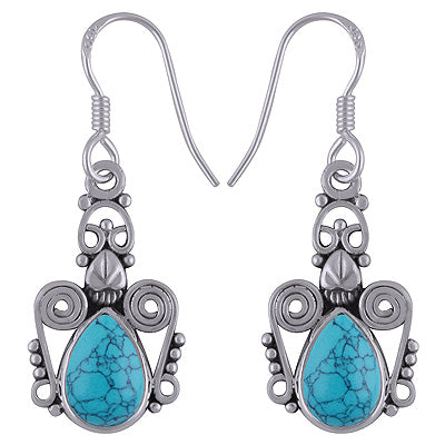 925 Sterling Silver Turquoise Earrings - R1501774-3