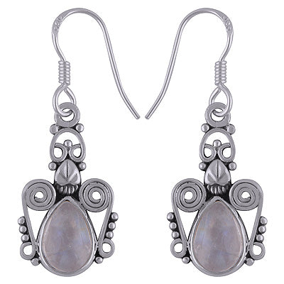 925 Sterling Silver Rainbow Moonstone Earrings - R1501774-4