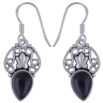 925 Sterling Silver Black Onyx Earrings - R1501775-11