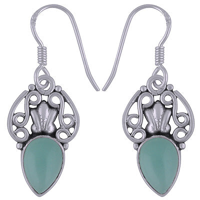 925 Sterling Silver Aqua Chalcedony Earrings - R1501775-8