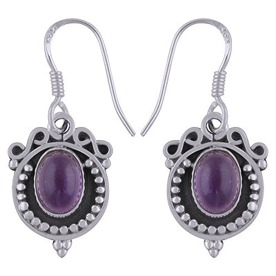 925 Sterling Silver Amethyst Earrings - R1501785-1