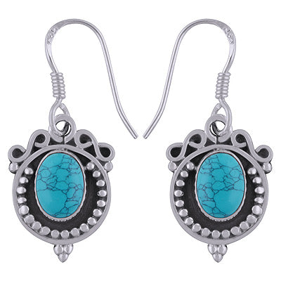 925 Sterling Silver Turquoise Earrings - R1501785-3