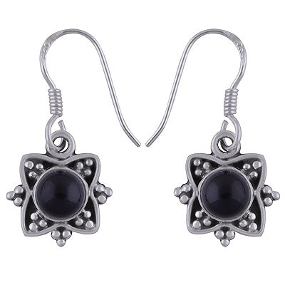 925 Sterling Silver Black Onyx Earrings - R1501786-10