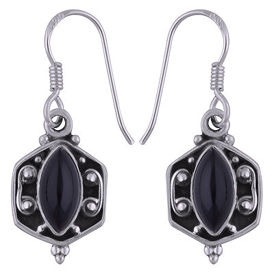 925 Sterling Silver Black Onyx Earrings - R1501790-10
