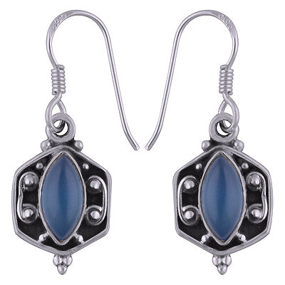 925 Sterling Silver Blue Chalcedony Earrings - R1501790-6