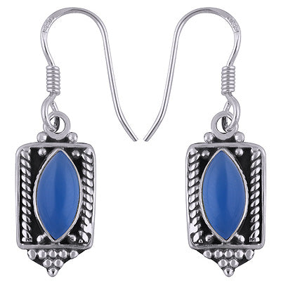 925 Sterling Silver Blue Chalcedony Earrings - R1501791-6