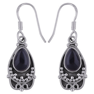 925 Sterling Silver Black Onyx Earrings - R1501797-10