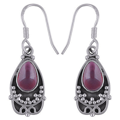 925 Sterling Silver Garnet Earrings - R1501797-2