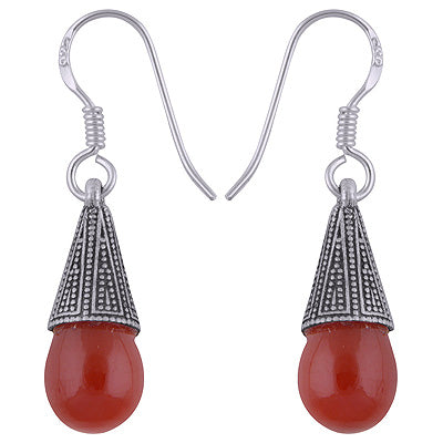 925 Sterling Silver Carnelian Earrings - R1501804-1