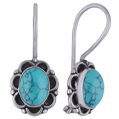 925 Sterling Silver Turquoise Earrings - R1501809-3